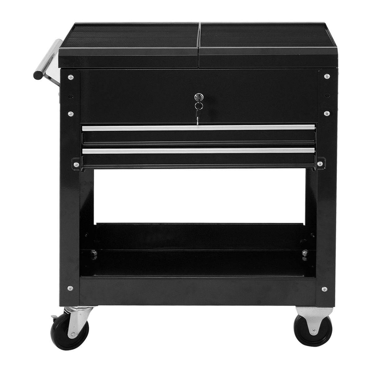 Rolling Mechanics Tool Cart Slide Top Utility Storage Cabinet Organizer 2 Drawers with caster wheels and scratch-resistant finish