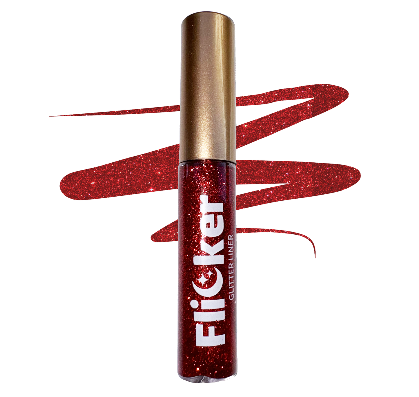 Vampy - Flicker Glitter Eyeliner in deep sparkly red shade, perfect for eye makeup sparkle and glitter effect.