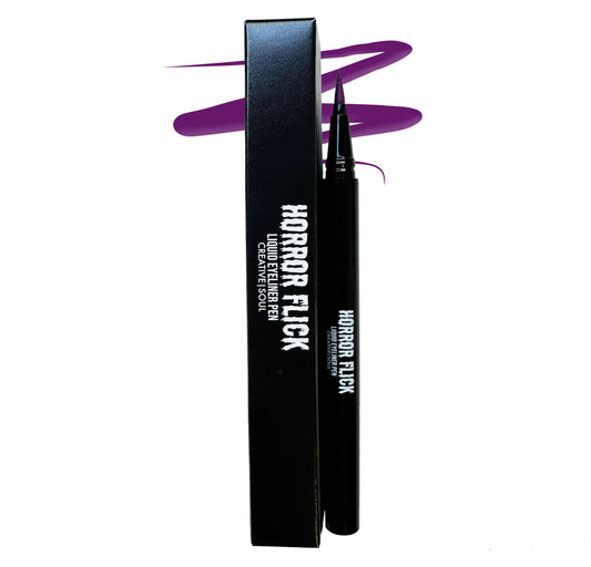 Venom bright purple liquid eyeliner pen with precision tip, waterproof formula from Horror Flick for long-lasting wear.