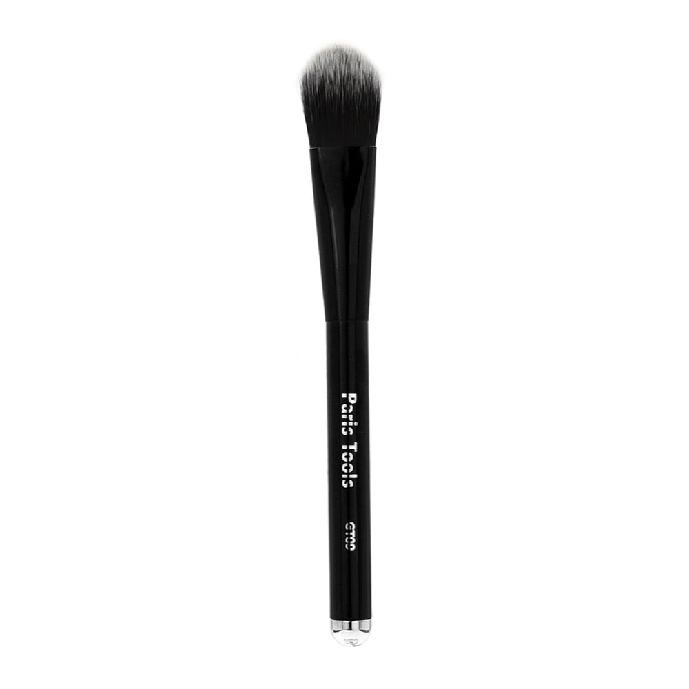 Foundation Brush - GT09, 100% synthetic vegan beauty tool for applying moisturizer, primer, and foundation, 6-3/4 inches tall.
