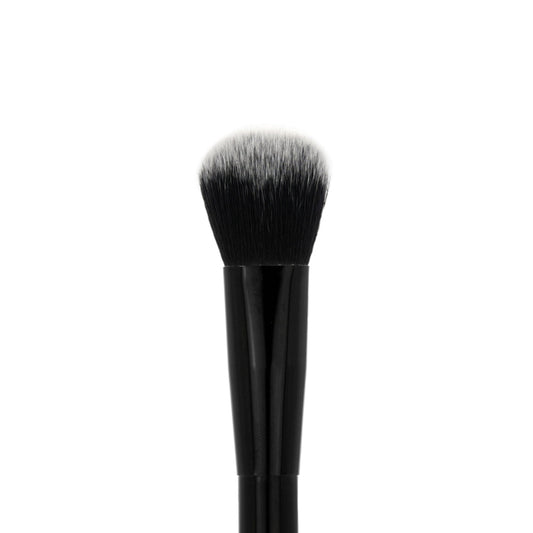 Chisel Blush Brush - GT08, synthetic vegan brush for foundation, contouring, and blush application, black handle with soft bristles.