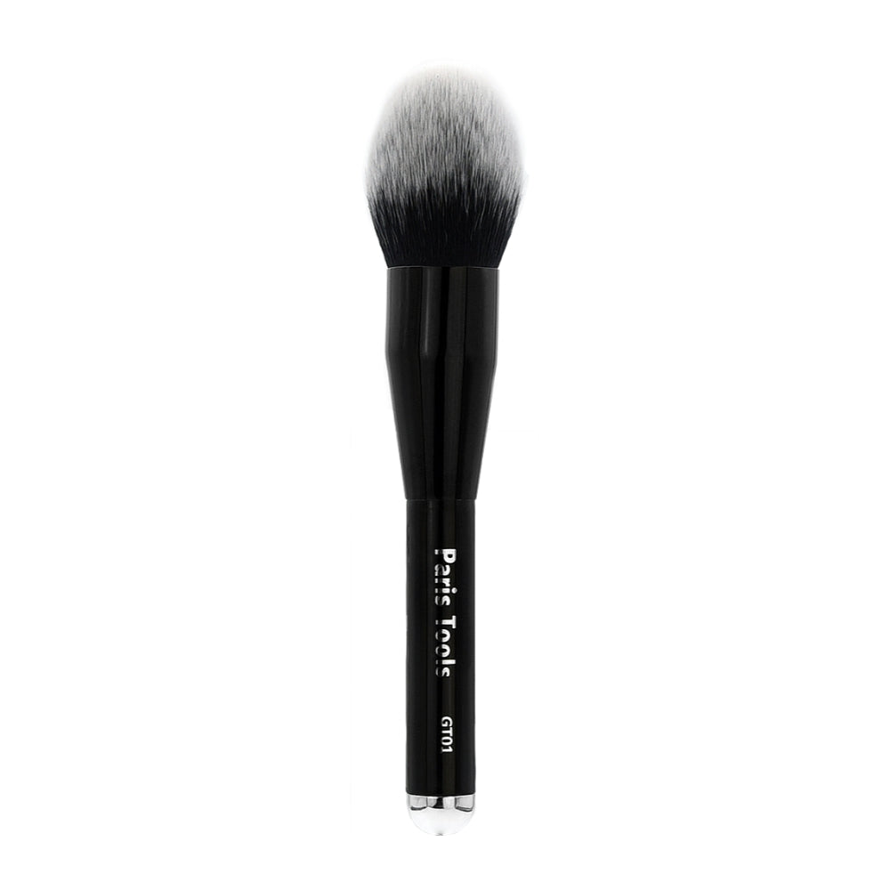 Jumbo Precision Powder Brush - GT01, synthetic vegan makeup brush for applying loose and pressed powder on face, neck, and decollete.