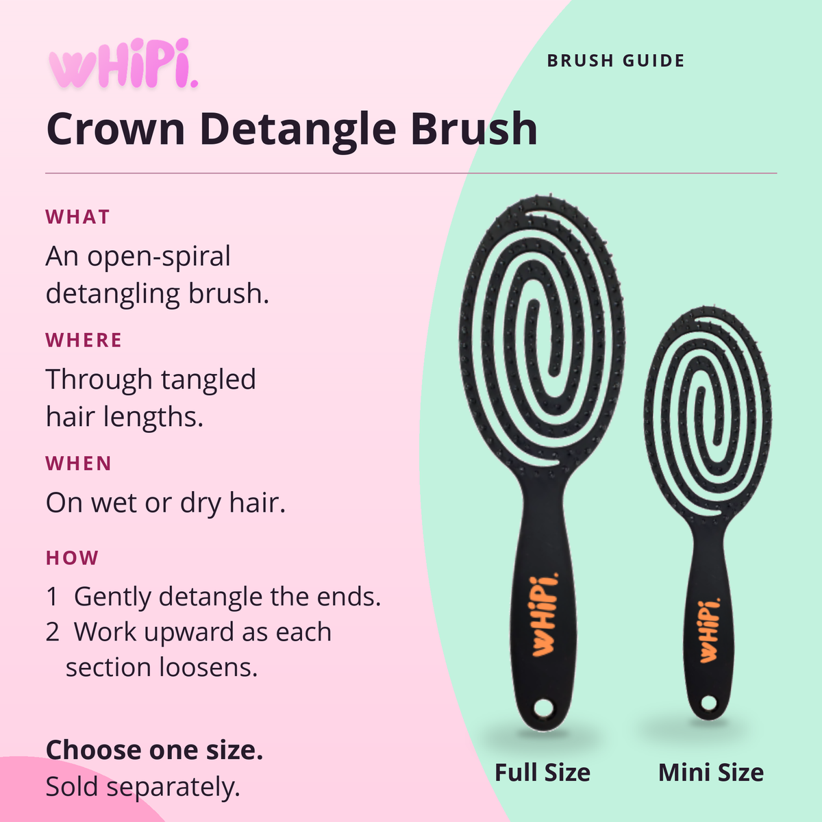 Detangle- Crown Detangle Brush  Black