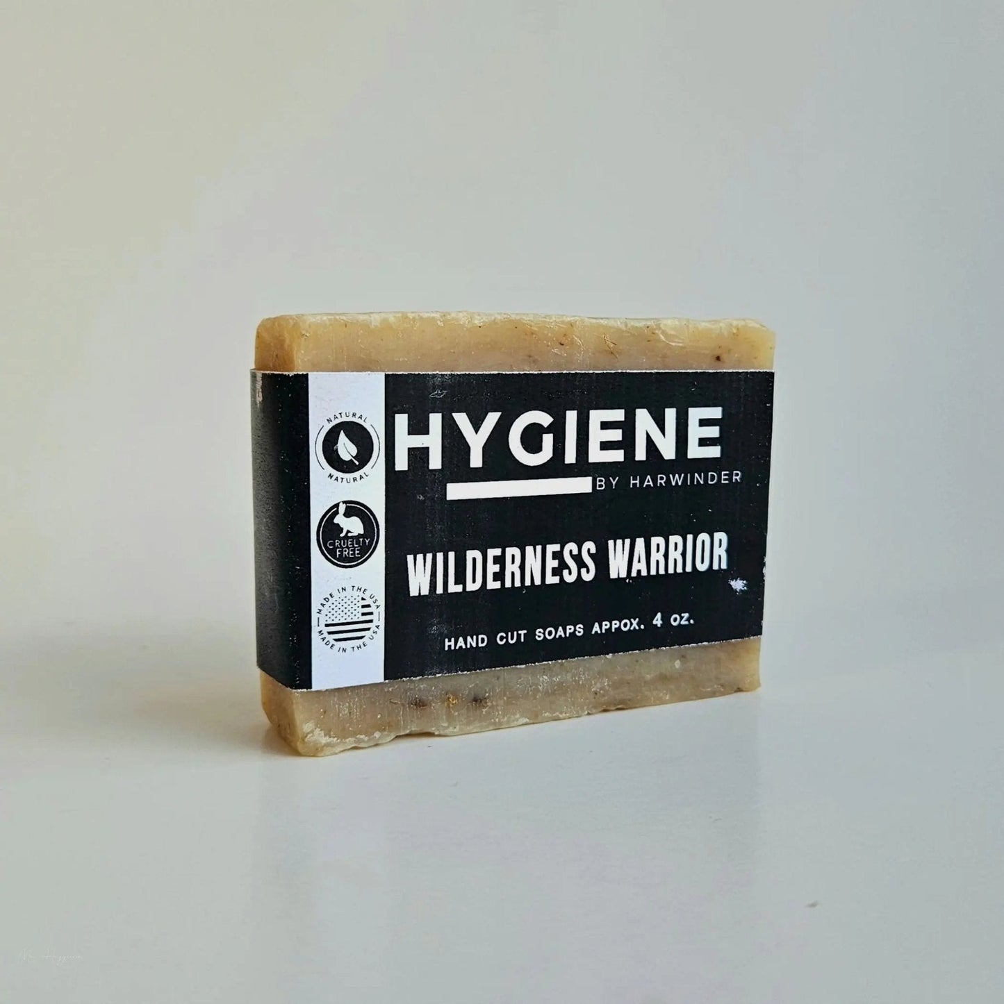 Wilderness Warrior Bar Soap by Hygiene, an earthy scent soap for men, hand cut and eco-friendly, 4 oz.