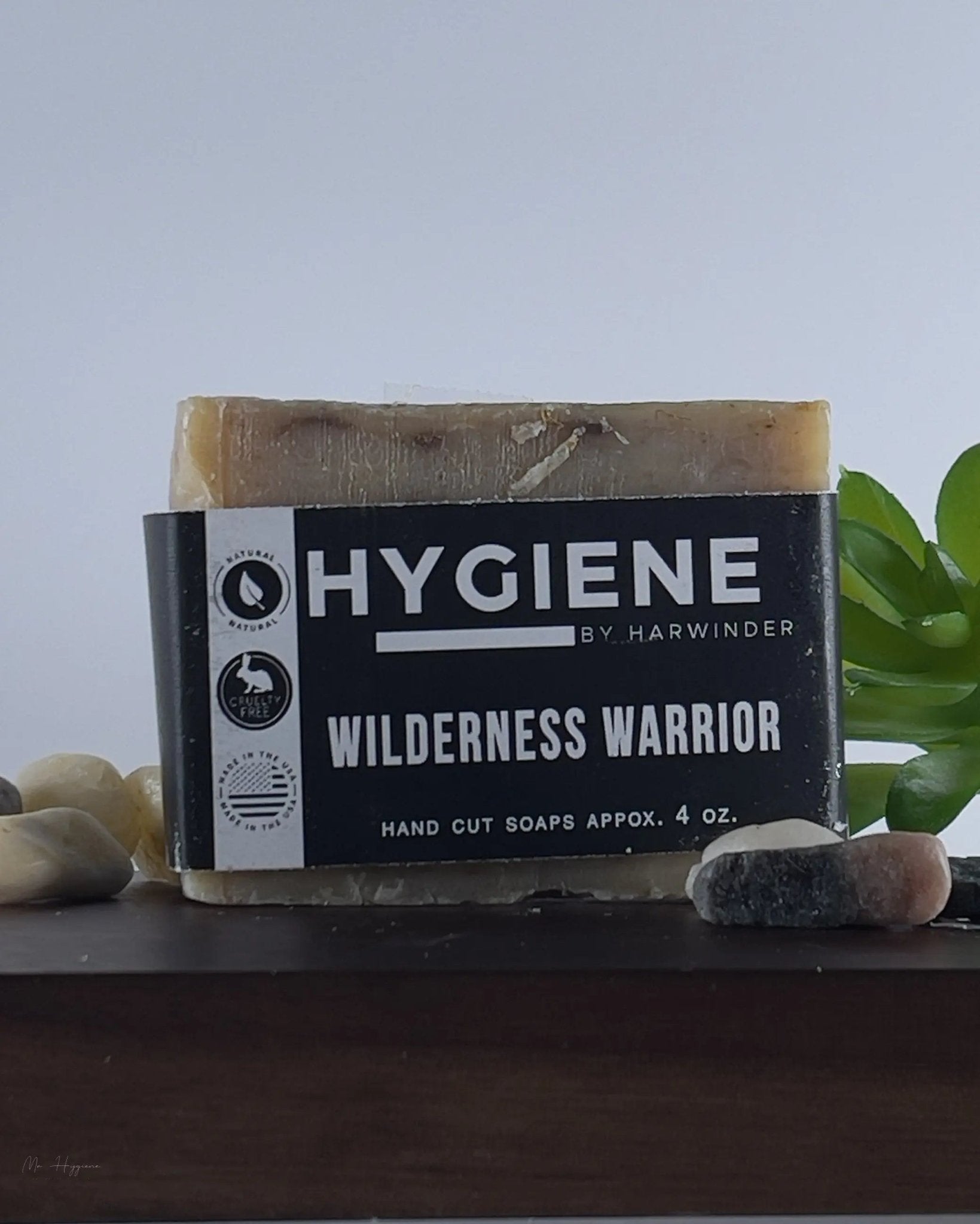 Wilderness Warrior Bar Soap by Hygiene, hand cut, 4 oz - Earthy scent for men, eco-friendly cleansing and rejuvenation.